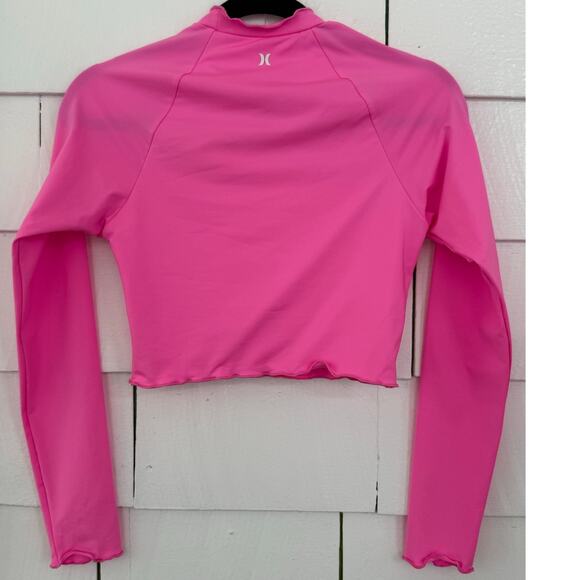 Loveshackfancy X Hurley Womens Med Pink Bling Heart Rashguard Surfing Beachy New - Picture 3 of 9